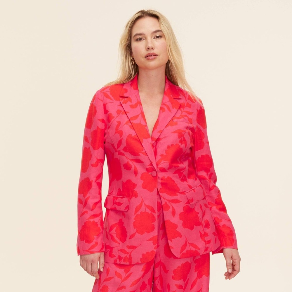 Kate Spade Pink and Red Artistic Blazer
